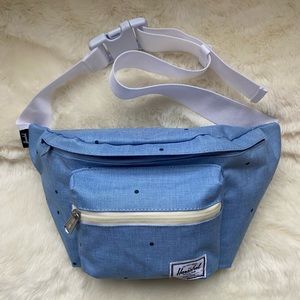 Herschel Light Blue Polka Dot Seventeen Hip Pack (EUC)